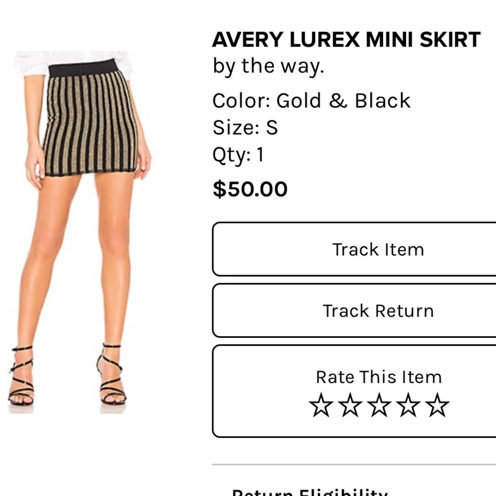 By the way. Stretchy mini skirt
